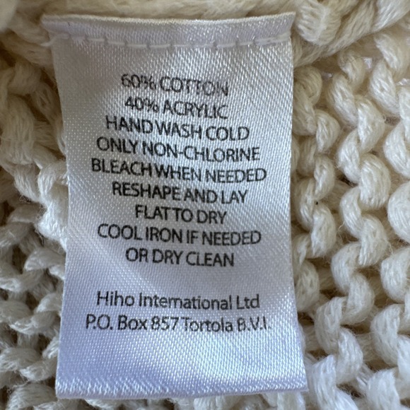 HIHO Tortola Chunky Knit Sweater Coastal High Low Cotton Blend XS - Picture 3 of 9